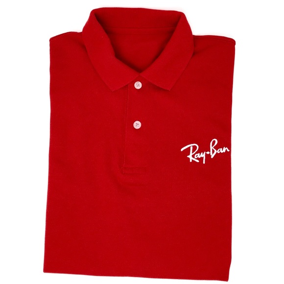 NWOT Ray-ban Red Short-Sleeved Polo Shirt - Picture 5 of 6